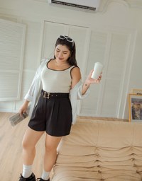 Paperbag Belted Wide Shorts