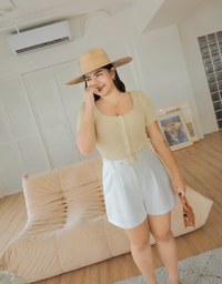 Paperbag Belted Wide Shorts