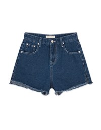Distressed Hem Denim Jeans Shorts