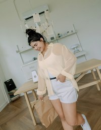 Classic Shaved Denim Jeans Shorts (With Belt)