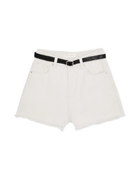 Classic Shaved Denim Jeans Shorts (With Belt)