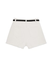 Classic Shaved Denim Jeans Shorts (With Belt)