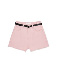 Classic Shaved Denim Jeans Shorts (With Belt)