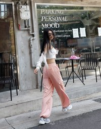 Large Pocket Drawstring Cargo Pants
