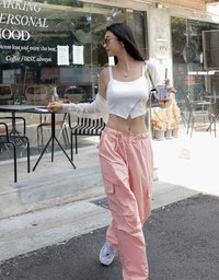 Large Pocket Drawstring Cargo Pants