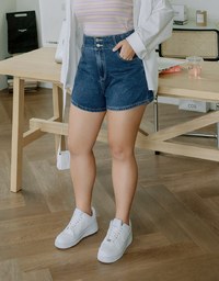 【Den!m LITE】Perfect Waistline Denim SHORTS Lightweigth Fabric Extra High Waisted Slimming Jeans Skirt DNA