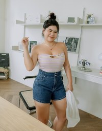【Den!m LITE】Perfect Waistline Denim SHORTS Lightweigth Fabric Extra High Waisted Slimming Jeans Skirt DNA