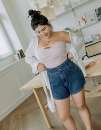 【Den!m LITE】Perfect Waistline Denim SHORTS Lightweigth Fabric Extra High Waisted Slimming Jeans Skirt DNA