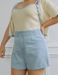 【Den!m LITE】Perfect Waistline Denim SHORTS Lightweigth Fabric Extra High Waisted Slimming Jeans Skirt DNA