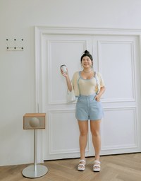 【Den!m LITE】Perfect Waistline Denim SHORTS Lightweigth Fabric Extra High Waisted Slimming Jeans Skirt DNA