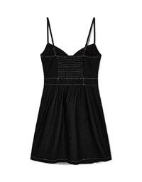 Gold Chain Heart Collar Denim Jeans Mini Dress (With Padding)