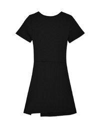 Knit Fitted Slit Mini Dress