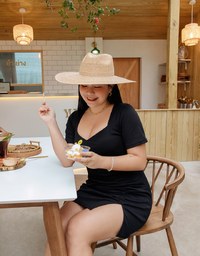 Knit Fitted Slit Mini Dress