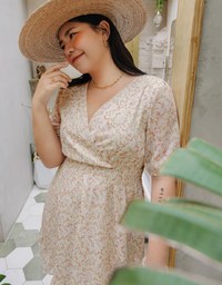 Floral Puff Sleeve Fishtail Mini Dress