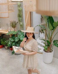 Floral Puff Sleeve Fishtail Mini Dress