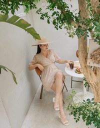 Floral Puff Sleeve Fishtail Mini Dress