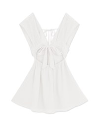 Deep V EmbroideredLace Strap Mini Dress (With Chest Pad)