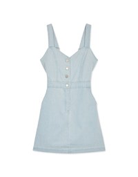 Strappy Cutout Denim Jeans Mini Dress