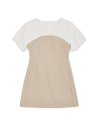 Puff Sleeve Splice Mini Dress
