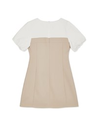 Puff Sleeve Splice Mini Dress