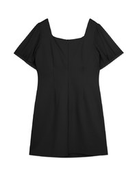 High Natural Waistline Short Sleeve Mini Dress