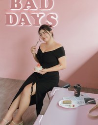 Flat Knotted Drawstring Slit Maxi Long Dress (With Padding)