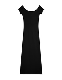 Flat Knotted Drawstring Slit Maxi Long Dress (With Padding)