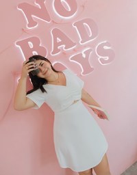 Back Hollow Strap Mini Dress (With Padding)
