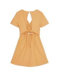 Back Hollow Strap Mini Dress (With Padding)