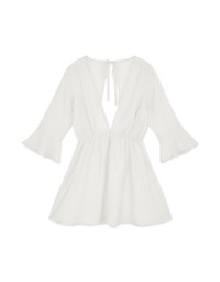 【Beach Cover】Translucent Ruffled Bikini Cover Up Dress