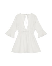 【Beach Cover】Translucent Ruffled Bikini Cover Up Dress