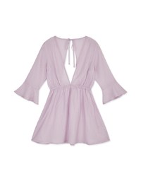 【Beach Cover】Translucent Ruffled Bikini Cover Up Dress