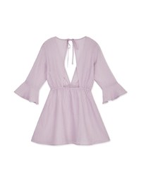 【Beach Cover】Translucent Ruffled Bikini Cover Up Dress