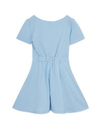 Heart Neck Pleated Mini Dress
