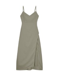 Slit Slim Maxi Long Dress (With Padding)