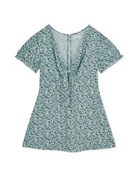 Ditsy Floral Tie Ribbon Mini Dress