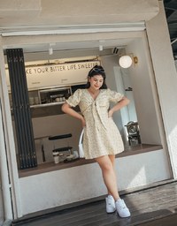Ditsy Floral Tie Ribbon Mini Dress