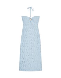 Halter Embellished Bra Padded Maxi Dress (With Padding)