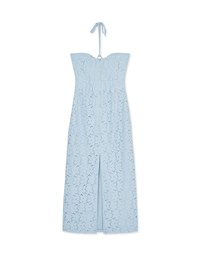 Halter Embellished Bra Padded Maxi Dress (With Padding)