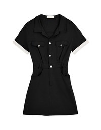 Workwear Lapel Mini Dress
