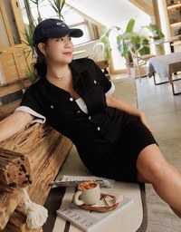 Workwear Lapel Mini Dress