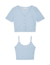 Two Piece Knit Short Sleeve Top