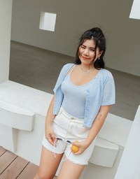 Two Piece Knit Short Sleeve Top