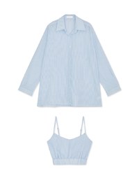 Two Piece Striped Long Blouse Shirt