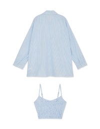 Two Piece Striped Long Blouse Shirt