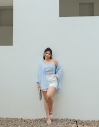 Two Piece Striped Long Blouse Shirt