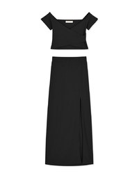 Paneled Slit Knit Suit Set