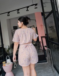 Render Print Back Tie-Up Skorts Set