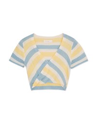 Cross-striped Knit Top