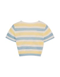 Cross-striped Knit Top